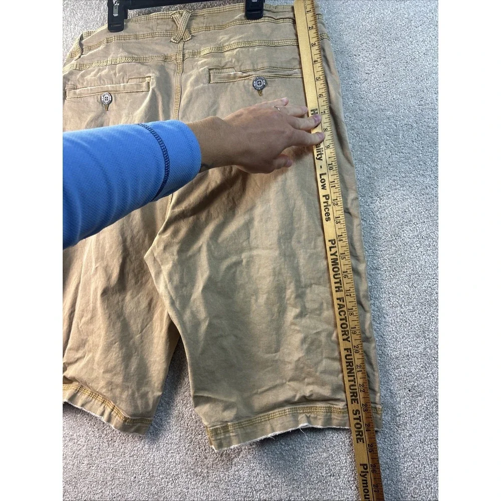 BKE Shorts Men's 34 Starfish Brown Rocky Chino Buckle Preppy Distressed Stretch - Picture 8 of 8